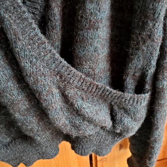 Free People Green Marled Mohair & Alpaca Blend Wrap Sweater size XS - Picture 4 of 9